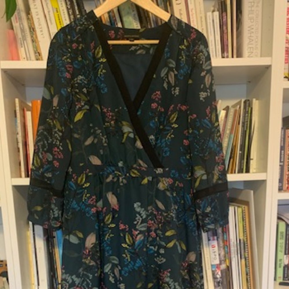 Banana Republic Navy Floral Maxi Dress